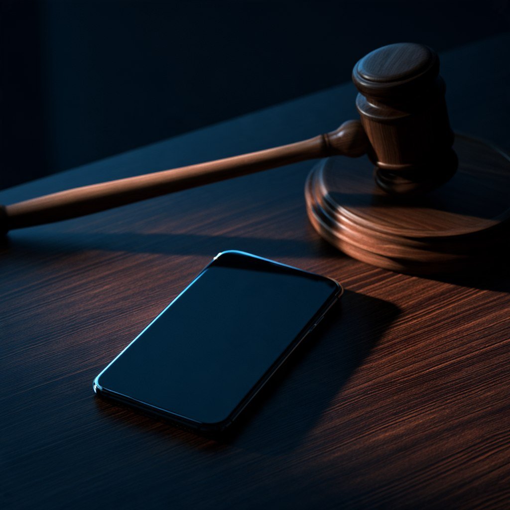 Advocat als tribunals amb el mòbil en silenci